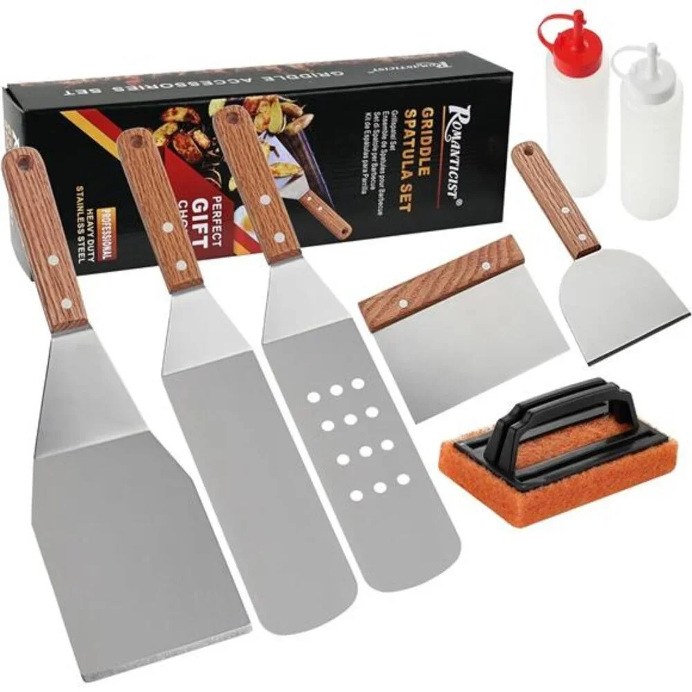 8pcs Professional Griddle Accessories Kit - Heavy Duty Stainless